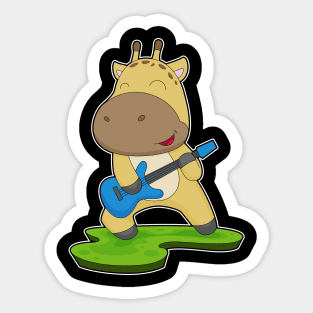 Giraffe Musician Guitar Music Sticker